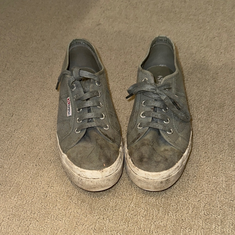Superga Charcoal Lace-Up Sneakers